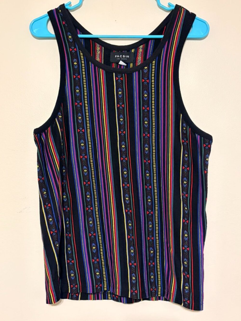 Men's PacSun Pacifc Sunwear Multi-Colored Striped Tank Top Size Small